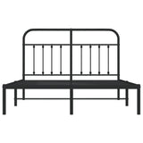 Metal Bed Frame without Mattress with Headboard Black 140x190cm 352578
