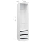 ZNTS Wardrobe with Drawers High Gloss White 50x50x200 cm Engineered Wood 800618