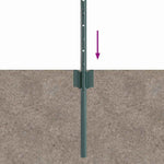 Green Fence Posts 22 pcs Green Metal 3335916