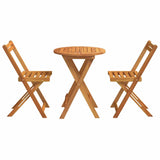 Garden Bistro Set with Cushion 3 pcs Brown Solid acacia wood 4105500