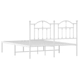 Metal Bed Frame without Mattress with Headboard White 135x190cm 353487