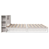 Bookcase Bed without Mattress White 200x200 cm Solid Wood 3323888