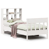 Bed Frame without Mattress White 90x200 cm Solid Wood Pine 3323231
