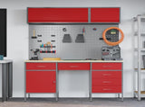 Work Cabinet with Drawer 8 pcs Red Engineered Wood and Steel 3321465
