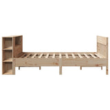 Bookcase Bed without Mattress 135x190 cm Double Solid Wood Pine 3323191
