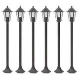 Garden Post Lights 6 pcs E27 110 cm Aluminium Bronze 44205