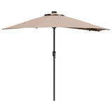 Garden Parasol Taupe 294 x 150 x 223 cm Polyester and Steel 42003262
