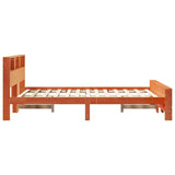 Bed Frame with Headboard Wax Brown 135 x 190 cm Engineered Wood 877244