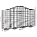 Arched Gabion Basket 200x30x100/120 cm Galvanised Iron 153385