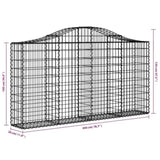 Arched Gabion Basket 200x30x100/120 cm Galvanised Iron 153385