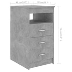 Desk Concrete Grey 140x50x76 cm Engineered Wood 3054784