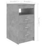 Desk Concrete Grey 140x50x76 cm Engineered Wood 3054784