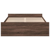Bed Frame with Drawers without Mattress Brown Oak 135x190 cm Double 3280320