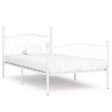 Bed Frame without Mattress with Slatted Base White Metal 90x200 cm 284447
