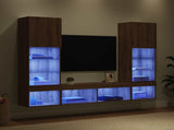 TV Wall Units with LED 5 pcs Artisan Oak Engineered Wood 3402958