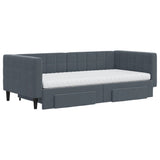 Daybed with Trundle and Drawers Dark Grey 90x190 cm Velvet 3196788