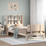 ZNTS Bookcase Bed without Mattress 75x190cm Small Single Solid Wood Pine 3322650