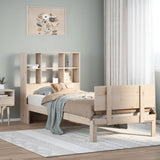 ZNTS Bookcase Bed without Mattress 75x190cm Small Single Solid Wood Pine 3322650