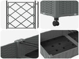Garden Planter with Trellis&Wheels 3 pcs Light Grey PP 3423074