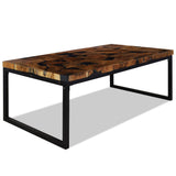 Coffee Table Black and Brown Teak Wood and Resin 110x60x40 cm 244551