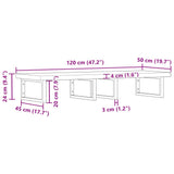 Basin Shelf Wall Mounted Steel and Solid Wood Acacia 3302812