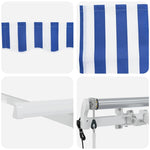 Retractable Awning Manual Blue and white 400 x 200 cm Fabric 3329779
