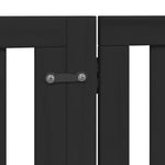 Dog Gate with Door Foldable 10 Panels Black 800 cm Poplar Wood 3155683