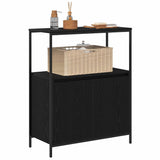 Bathroom Cabinet with Shelves Black Oak 76.5x35x95 cm 861917