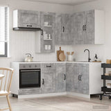 Kitchen Unit KALMAR 8 pcs Concrete Grey Engineered Wood 3438384