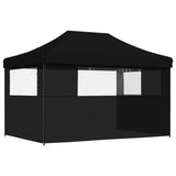 ZNTS Foldable Party Tent Pop-Up with 3 Sidewalls Black 4005022