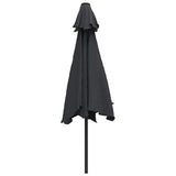 Garden Parasol Black Polyester, Steel Large Garden Parasol 47134