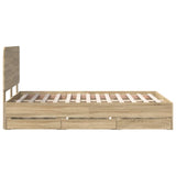 Bed Frame with Drawer Sonoma Oak 120 x 190 cm Engineer Wood 3412618