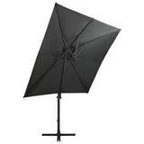 Cantilever Garden Parasol Anthracite Polyester fabric, aluminium pole 312322