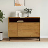 Drawer Cabinet FLAM 110x40x80 cm Solid Wood Pine 376071