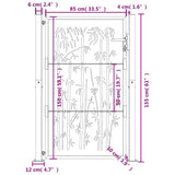 Garden Gate 100x150 cm Corten Steel Bamboo Design 153187