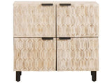 Sideboard White Wash Finish 60 x 33 x 75 cm Solid Mango Wood 4017890