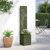 Garden Privacy Screen Floral Olive green 32 x 32 x 150 cm 876409