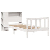 Bookcase Bed without Mattress White 75x190 cm Small Single Solid Wood Pine 3321677