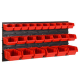 26 Piece Workshop Shelf Set Red and Black 77x39cm Polypropylene 152204
