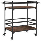 Kitchen Trolley Brown Oak 82x40x78.5 cm Engineered Wood 842365