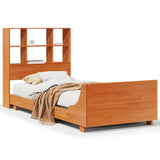 Bed Frame without Mattress Wax Brown 90x200 cm Solid Wood Pine 3323700