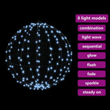 Ball with 384 LEDs 2 pcs Cold white 59.5 x 59.5 x 63 cm Metal 42019120