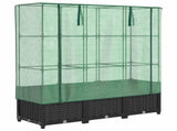 Raised Bed with Greenhouse Cover Rattan Look 120x40x138 cm 4015815