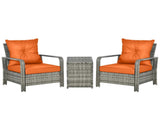 3 Pieces Rattan Bistro Set, Wicker Garden Furniture Set with Storage Coffee Table and Chairs, T3398P317586