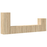 4 Piece TV Cabinet Set Sonoma Oak Engineered Wood 3114624