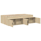 Storage Bed Frame Sonoma oak 90 x 190 cm Engineered wood 3335207