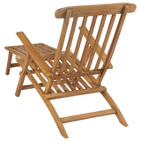 ZNTS Deck Chairs with Footrests 2 pcs Solid Teak Wood 3073291