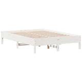 Bed Frame without Mattress White 135x190 cm Double Solid Wood Pine 842719