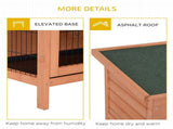 Rabbit Hutch Outdoor Guinea Pig Hutch Bunny Cage with No-Leak Trays, Divider, 136 x 50 x 93cm, T3398P376232