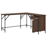 Desk Brown Oak 141x141x75 cm Engineered Wood 837601